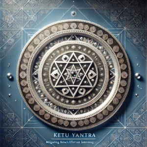 The Ketu Yantra is a revered spiritual tool designed to minimize the malefic effects of the planet Ketu, known for its unpredictable influences on life events. Ideal for individuals seeking spiritual growth, mental clarity, and relief from the obstacles associated with Ketu, this yantra serves as a powerful ally in navigating life’s challenges. Crafted with precise geometries and potent symbols, the Ketu Yantra channels divine energy to help its user manage unexpected events, boost inner peace, and attain a more balanced state of mind.