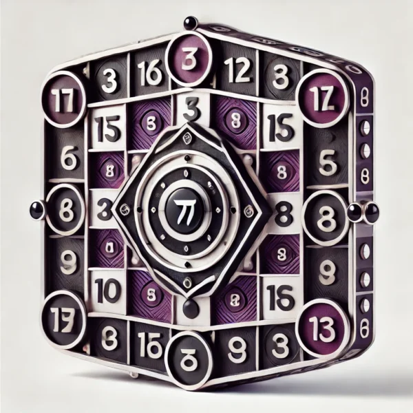 Rahu Yantra featuring a 3x3 grid with numbers arranged in a specific pattern, symbolizing spiritual protection, focus, and transformation associated with Rahu’s planetary influence. The Yantra design uses a deep purple and black color theme with silver highlights, adding depth and dimension to represent Rahu's energies.