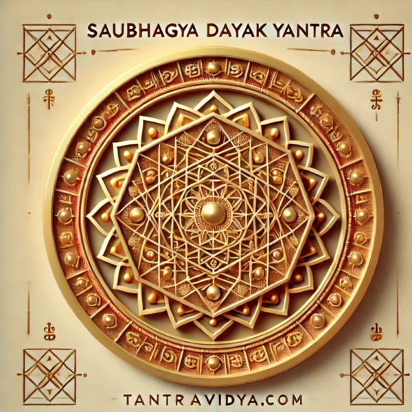 The Saubhagya Dayak Yantra is an ancient spiritual tool designed to attract good luck, enhance happiness, and invite prosperity into your life. Rooted in the wisdom of sacred geometry and energized with specific mantras, this yantra serves as a powerful conduit of positive energies that directly benefit family life, personal endeavors, and spiritual growth. Ideal for individuals seeking a tangible way to improve their life circumstances, the Saubhagya Dayak Yantra is a must-have for those on a journey toward success, peace, and holistic well-being.