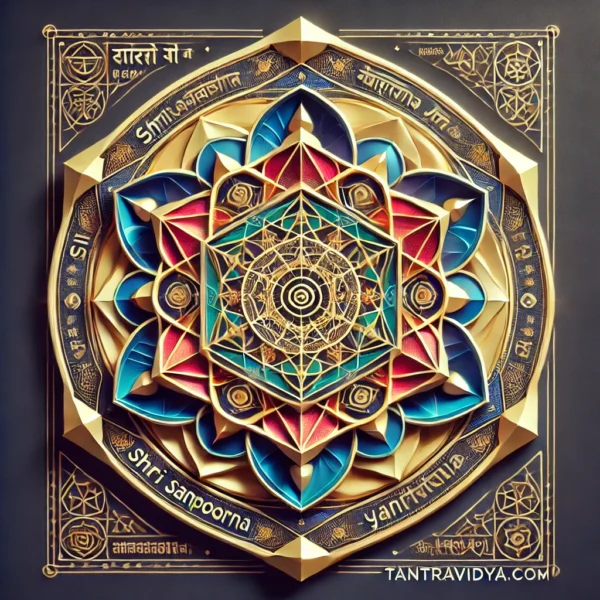 The Shri Sampoorna Yantra is an exceptional spiritual tool designed to create a holistic environment of positivity, prosperity, and well-being. Integrating multiple powerful yantras into one, it is a sacred instrument intended to attract abundance, happiness, and spiritual growth. This yantra acts as a conduit of universal energies, aligning and harmonizing its surroundings to encourage success, health, and inner peace.