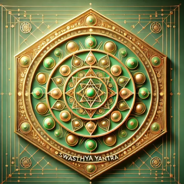 The Swasthya Yantra is a powerful spiritual tool crafted to enhance health, vitality, and holistic healing. Ideal for individuals seeking inner balance, vitality, and overall well-being, this yantra combines traditional energetic science with a carefully designed geometric pattern that resonates with natural healing energies. Whether you are a spiritual practitioner or simply someone looking to improve your general health, the Swasthya Yantra provides a unique, powerful means to support wellness on physical, emotional, and spiritual levels.